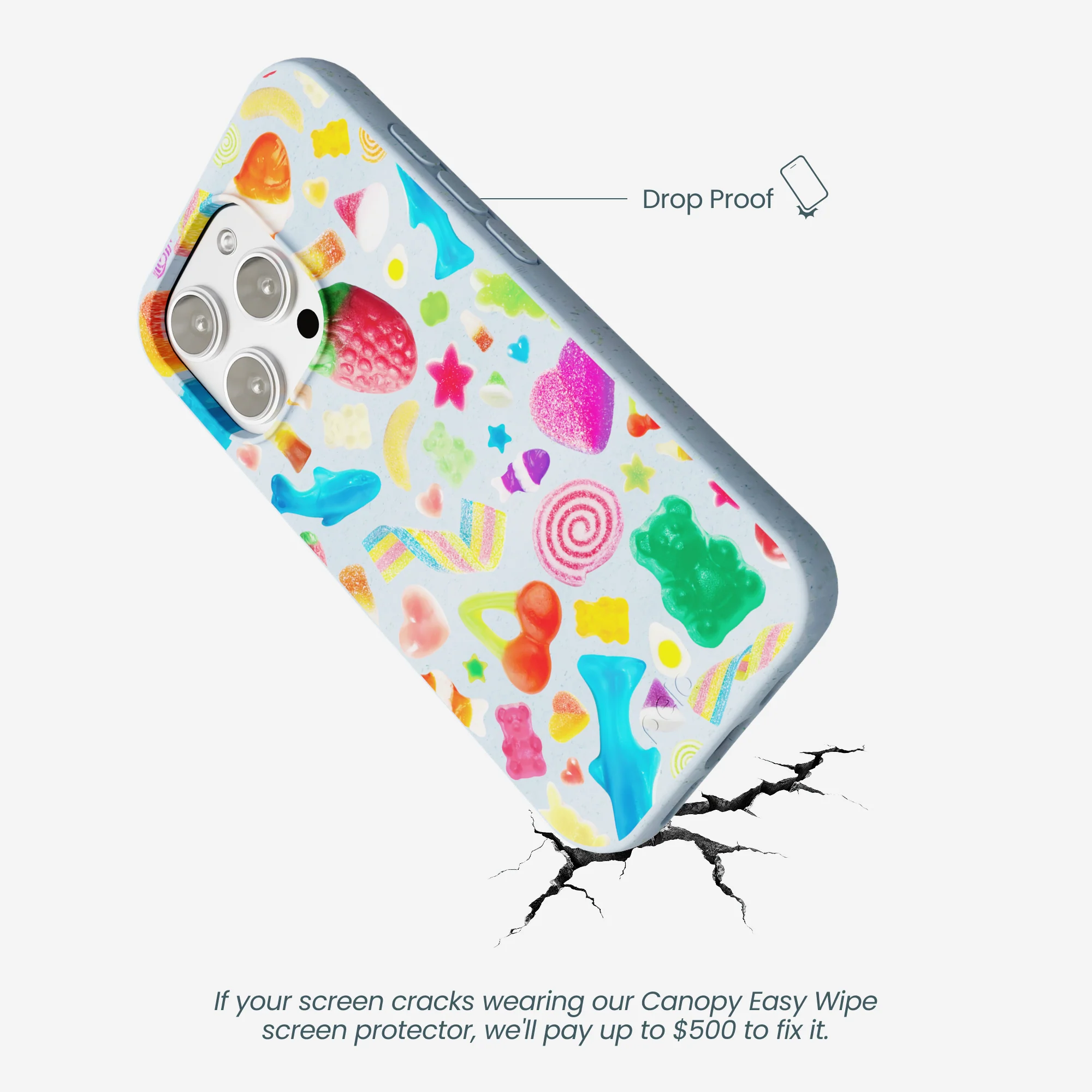 Powder Blue Super Gummies iPhone 16 Pro Max Case - Image 5