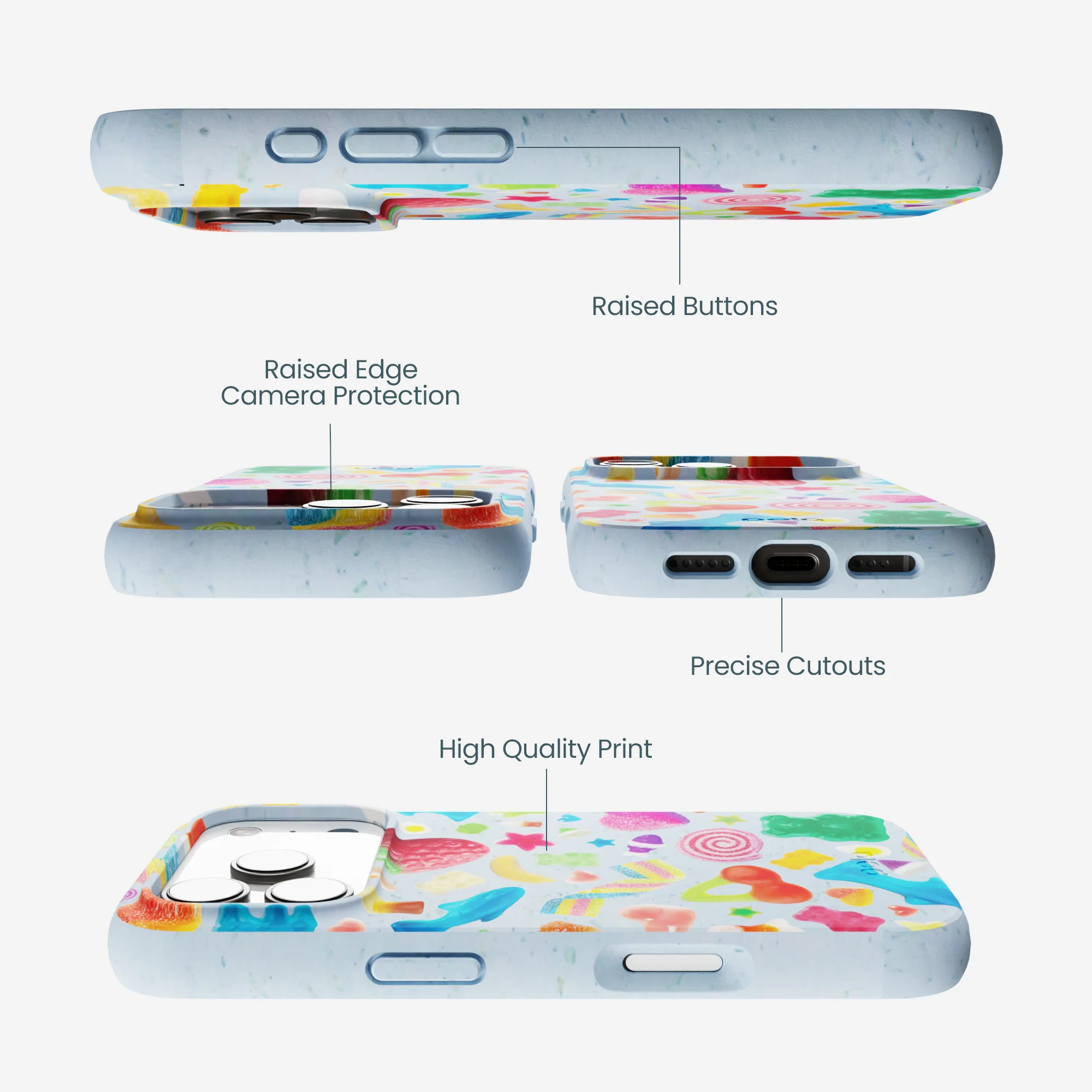 Powder Blue Super Gummies iPhone 17 Pro Case - Image 3
