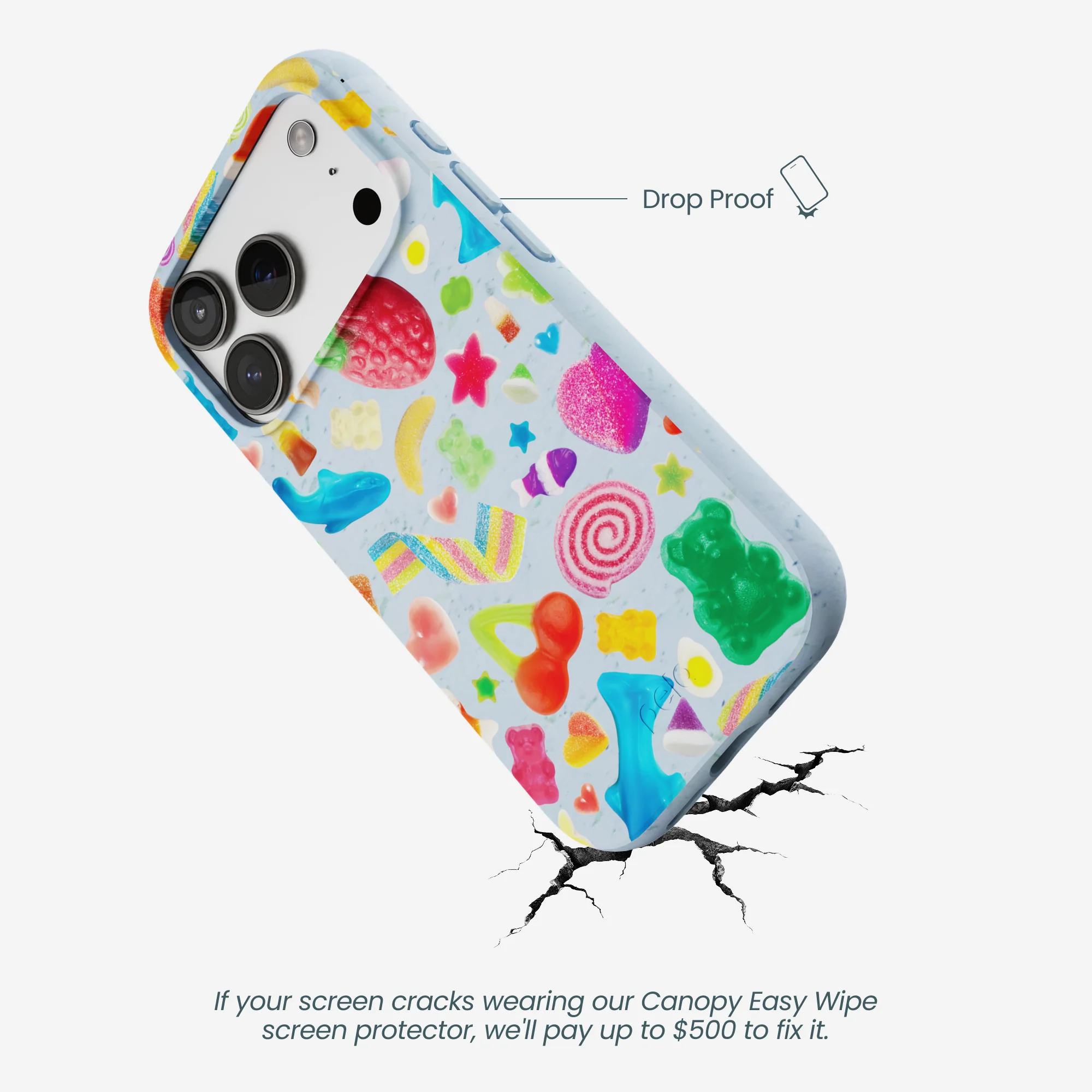 Powder Blue Super Gummies iPhone 17 Pro Case - Image 5