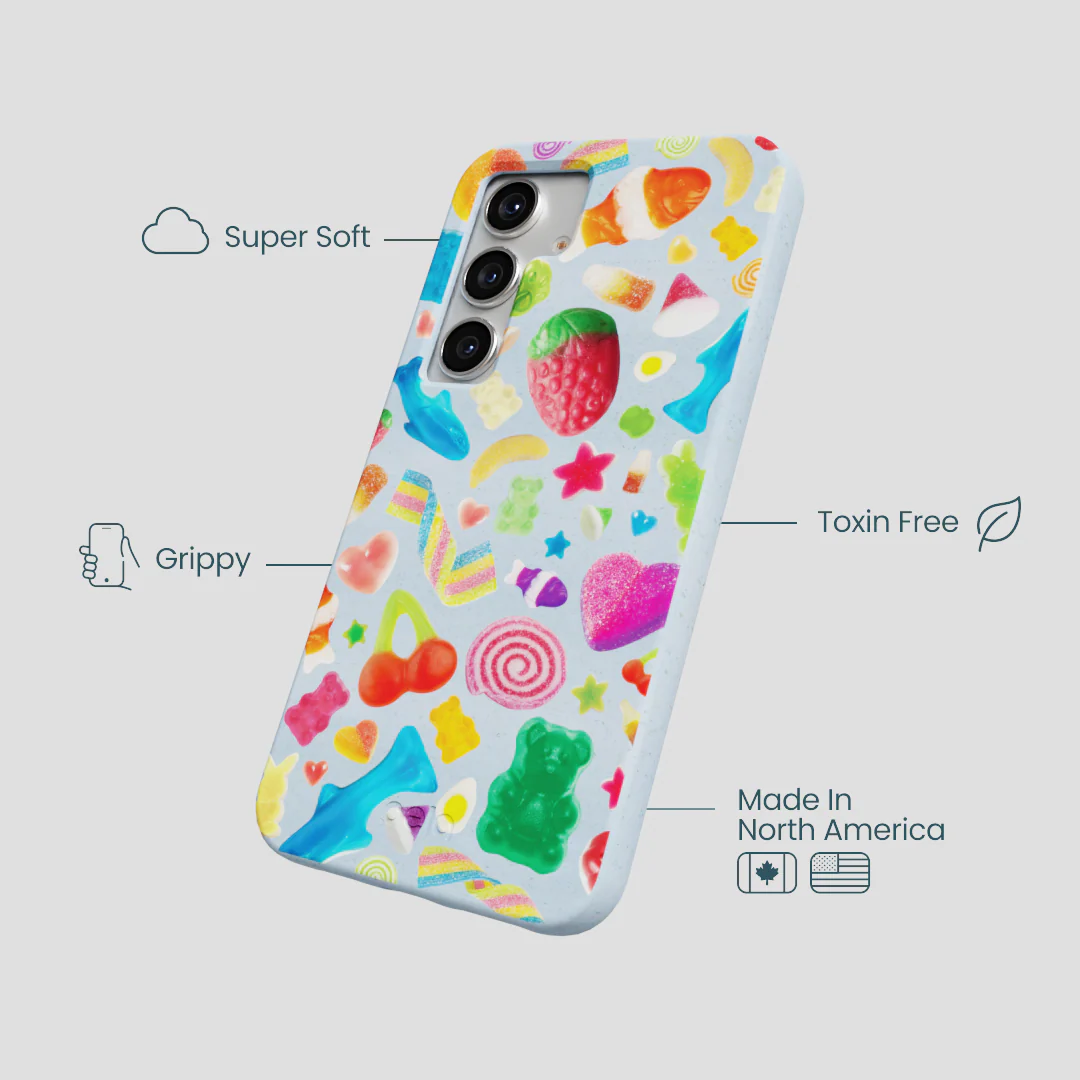Powder Blue Super Gummies Samsung Galaxy S25 Case - Image 4