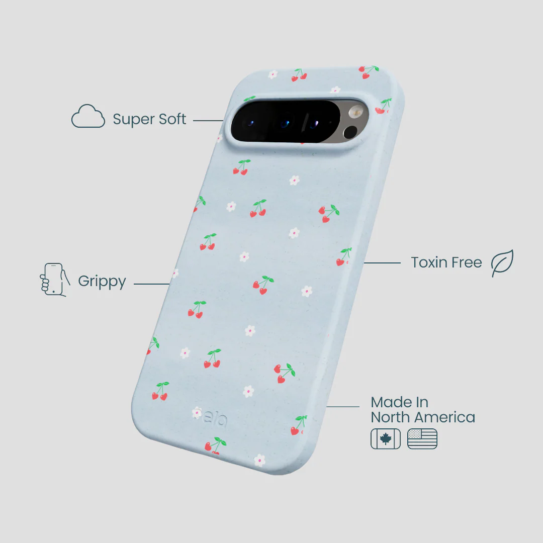 Powder Blue Sweet Cherries Google Pixel 9/9 Pro Case - Image 3