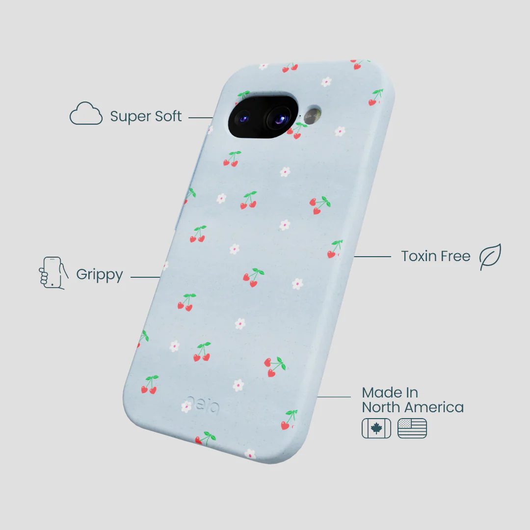 Powder Blue Sweet Cherries Google Pixel 9a Case - Image 3
