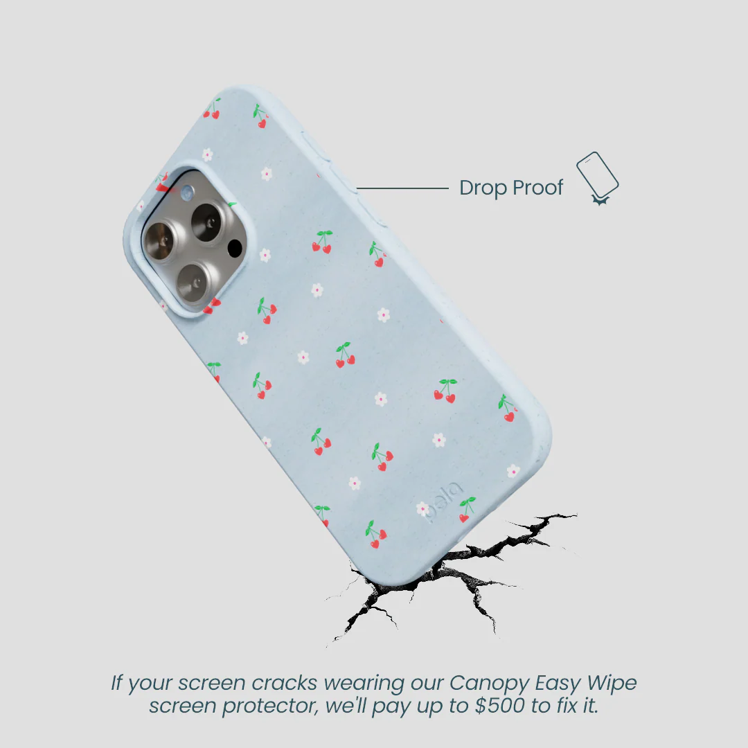 Powder Blue Sweet Cherries iPhone 16 Pro Case - Image 5