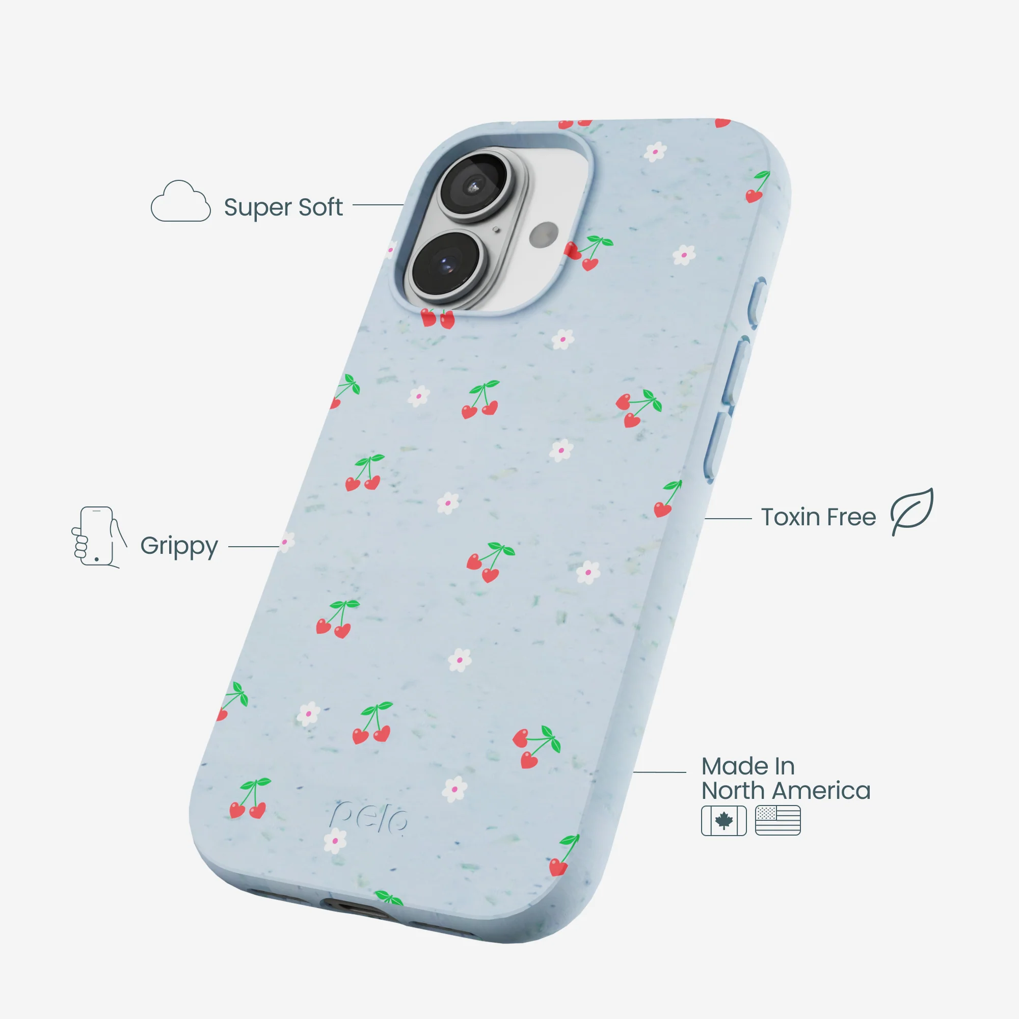 Powder Blue Sweet Cherries iPhone 17 Case - Image 4