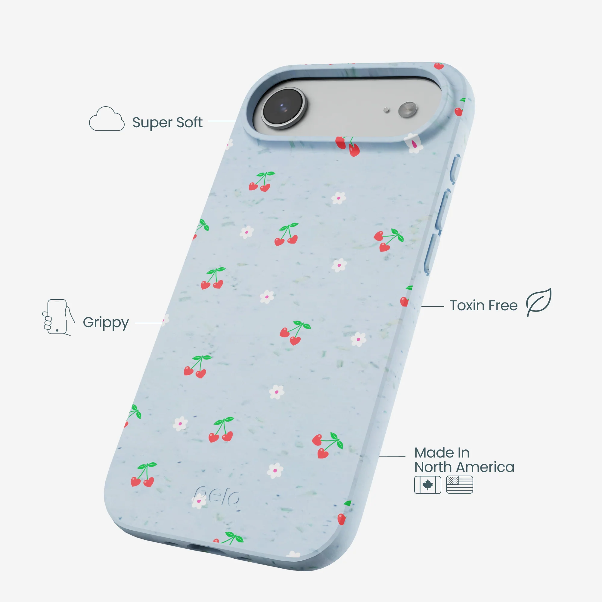 Powder Blue Sweet Cherries iPhone Air Case - Image 4