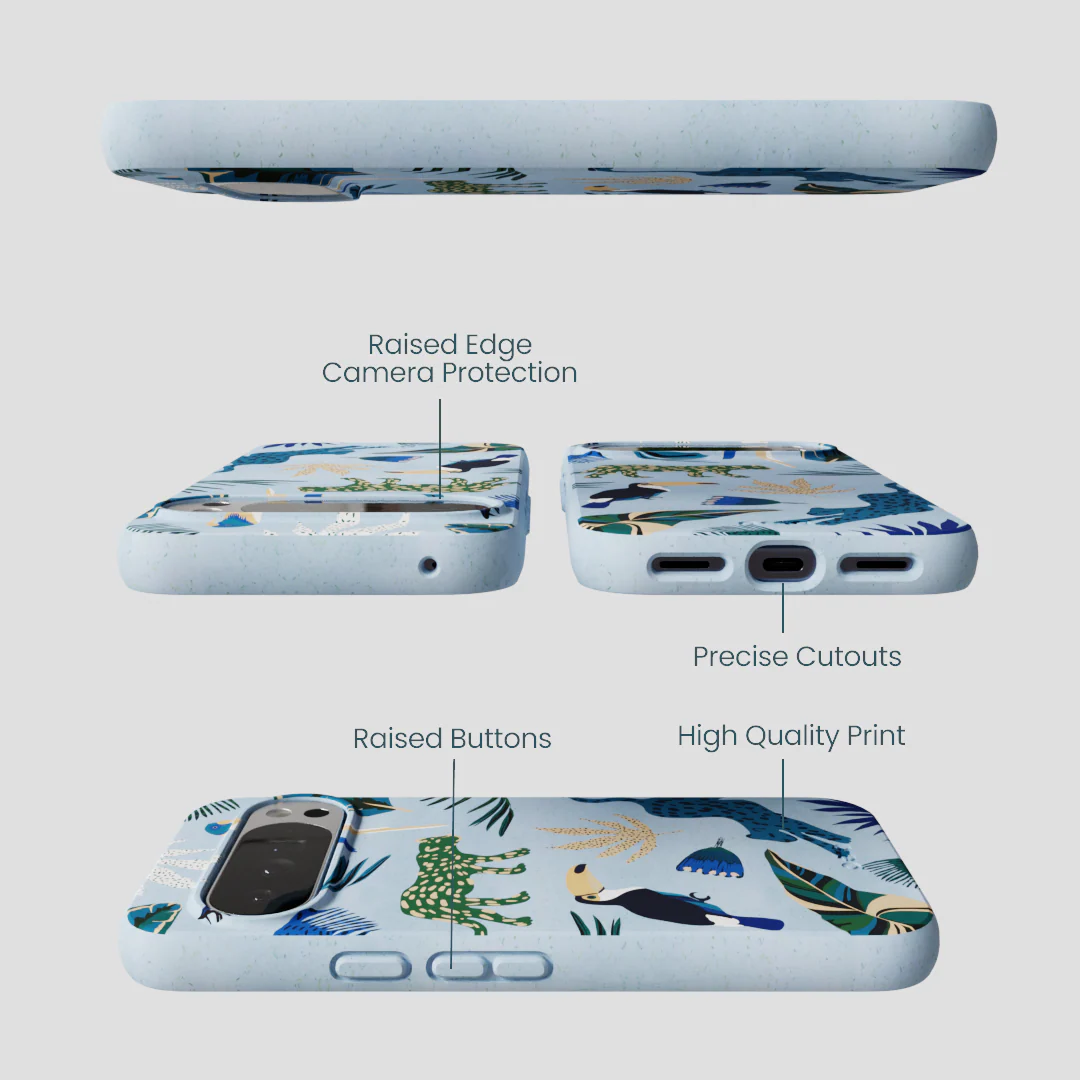 Powder Blue Tropical Rainforest Google Pixel 10 Pro XL Case - Image 3