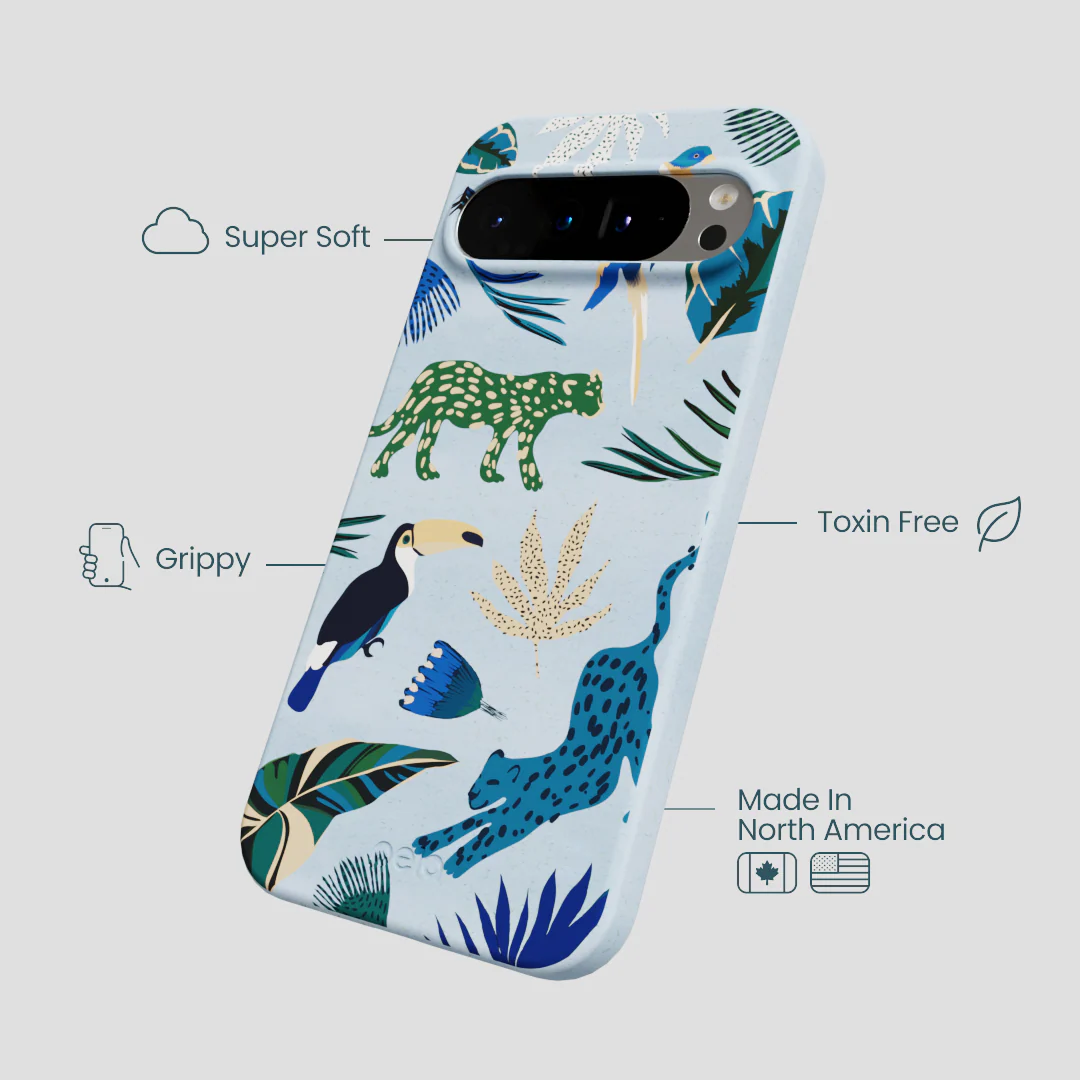 Powder Blue Tropical Rainforest Google Pixel 9 Pro XL Case - Image 4