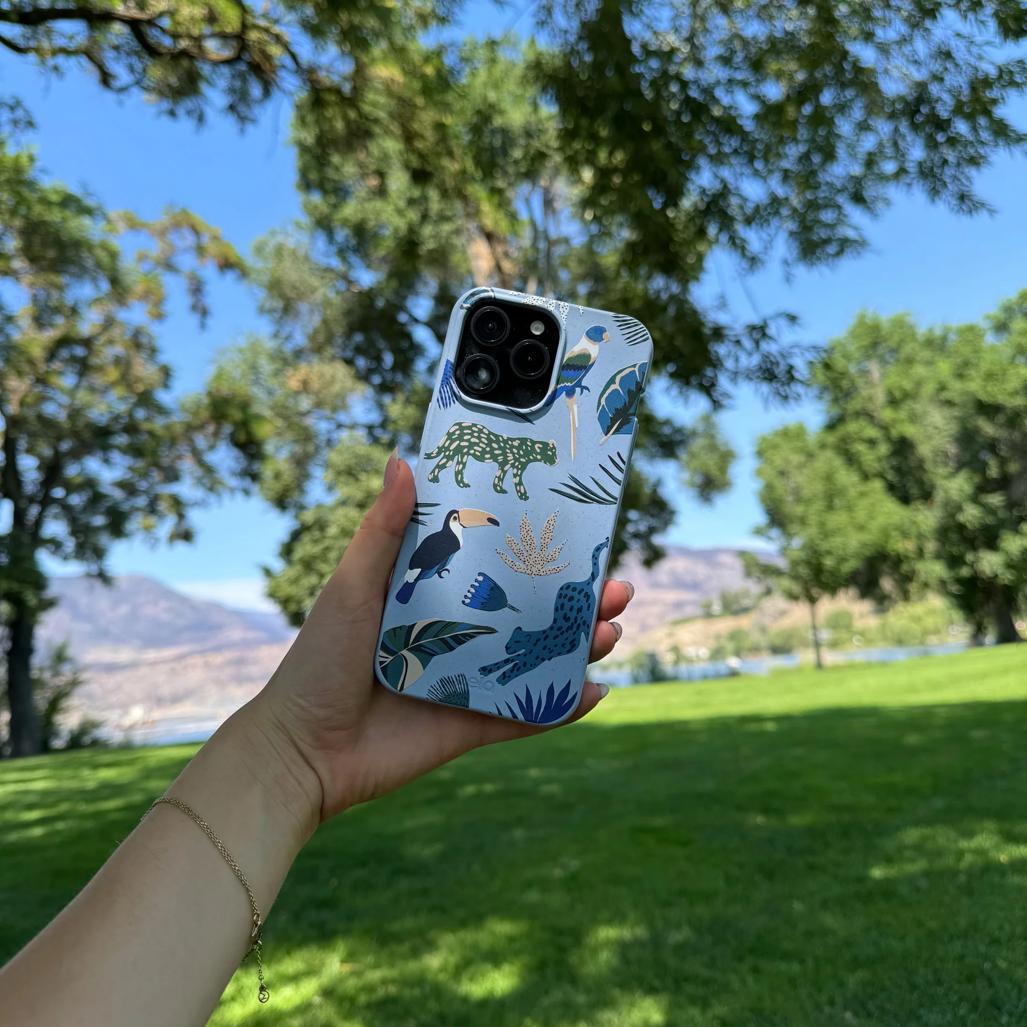 Powder Blue Tropical Rainforest Google Pixel 9a Case - Image 2