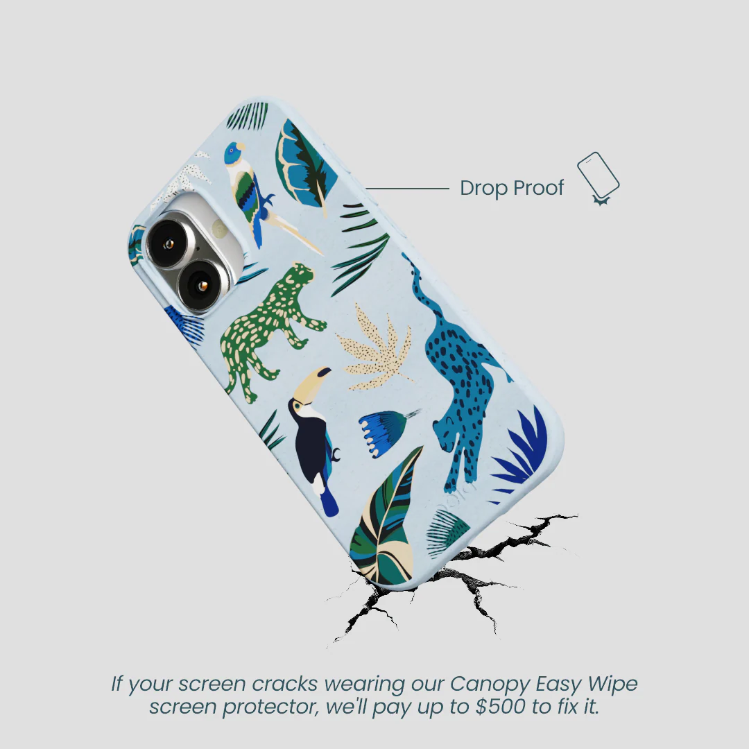Powder Blue Tropical Rainforest iPhone 16 Case - Image 5