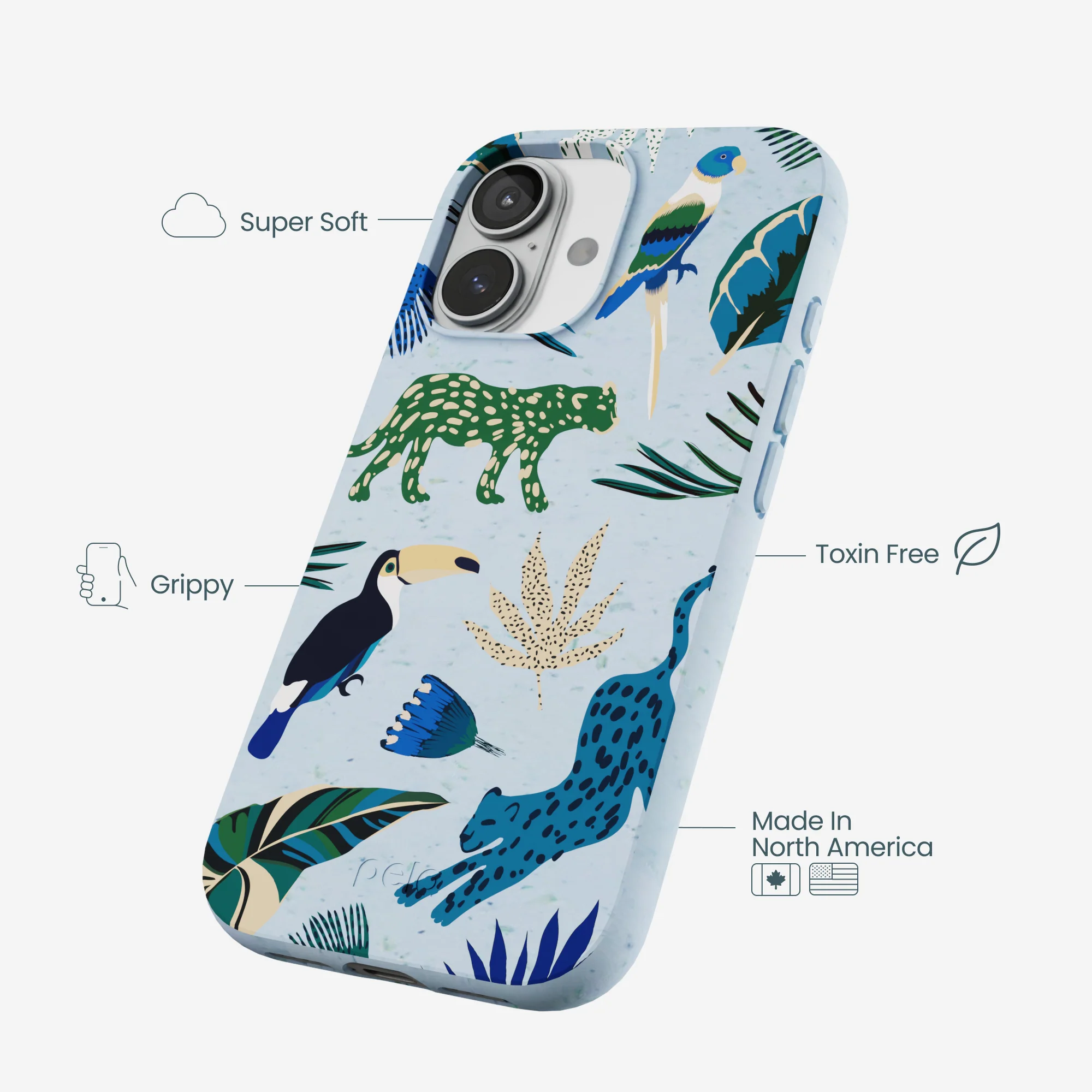 Powder Blue Tropical Rainforest iPhone 17 Case - Image 4