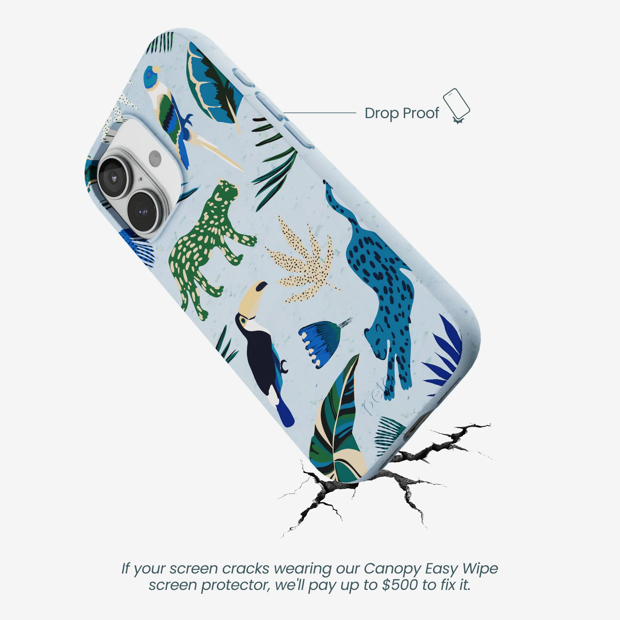Powder Blue Tropical Rainforest iPhone 17 Case - Image 5