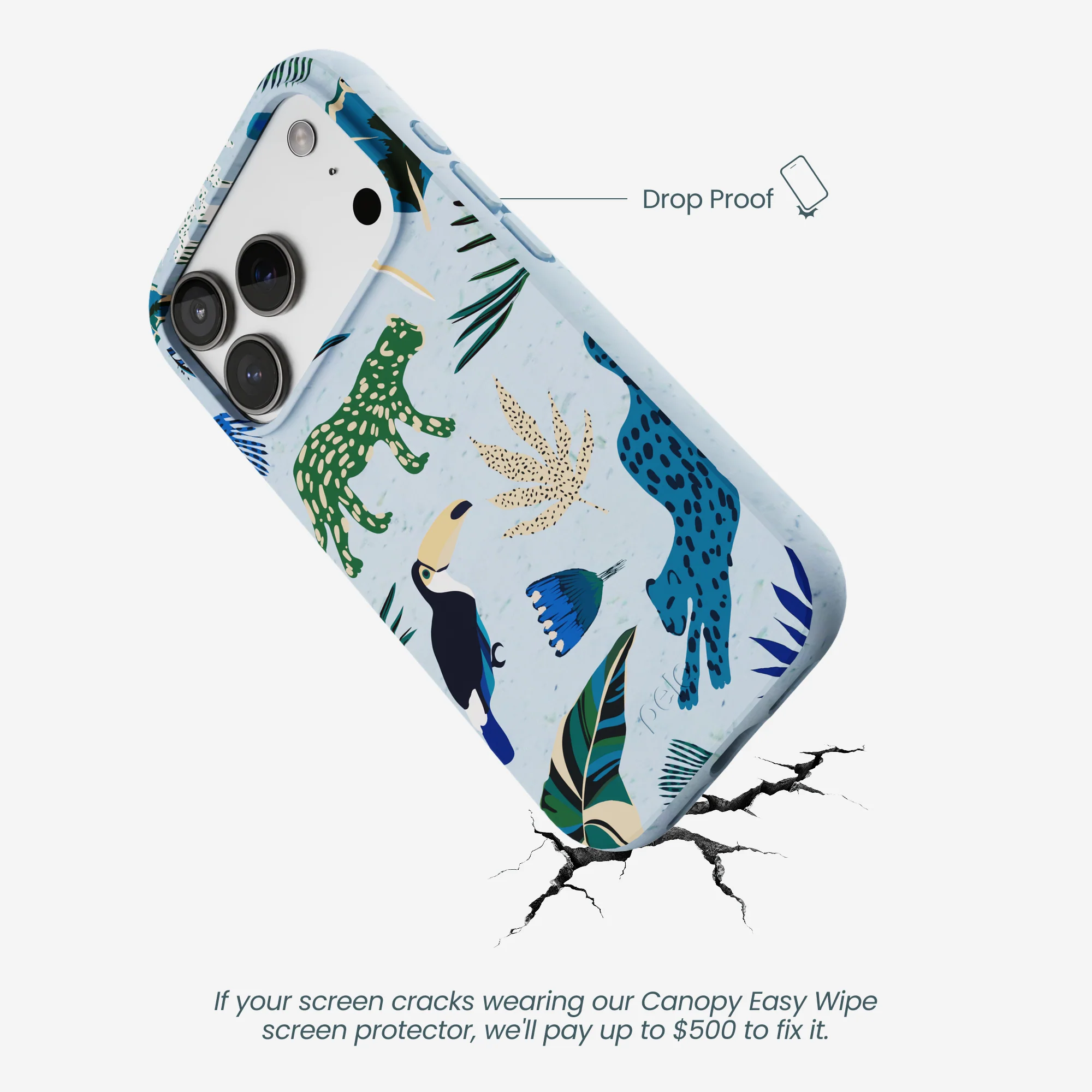 Powder Blue Tropical Rainforest iPhone 17 Pro Case - Image 5