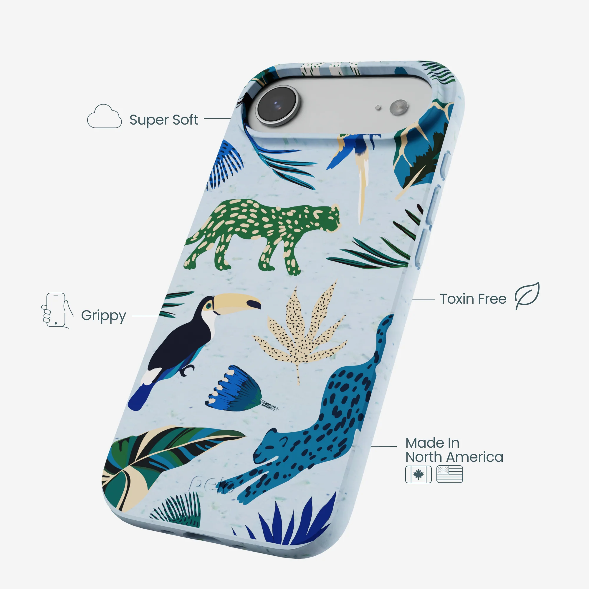 Powder Blue Tropical Rainforest iPhone Air Case - Image 4