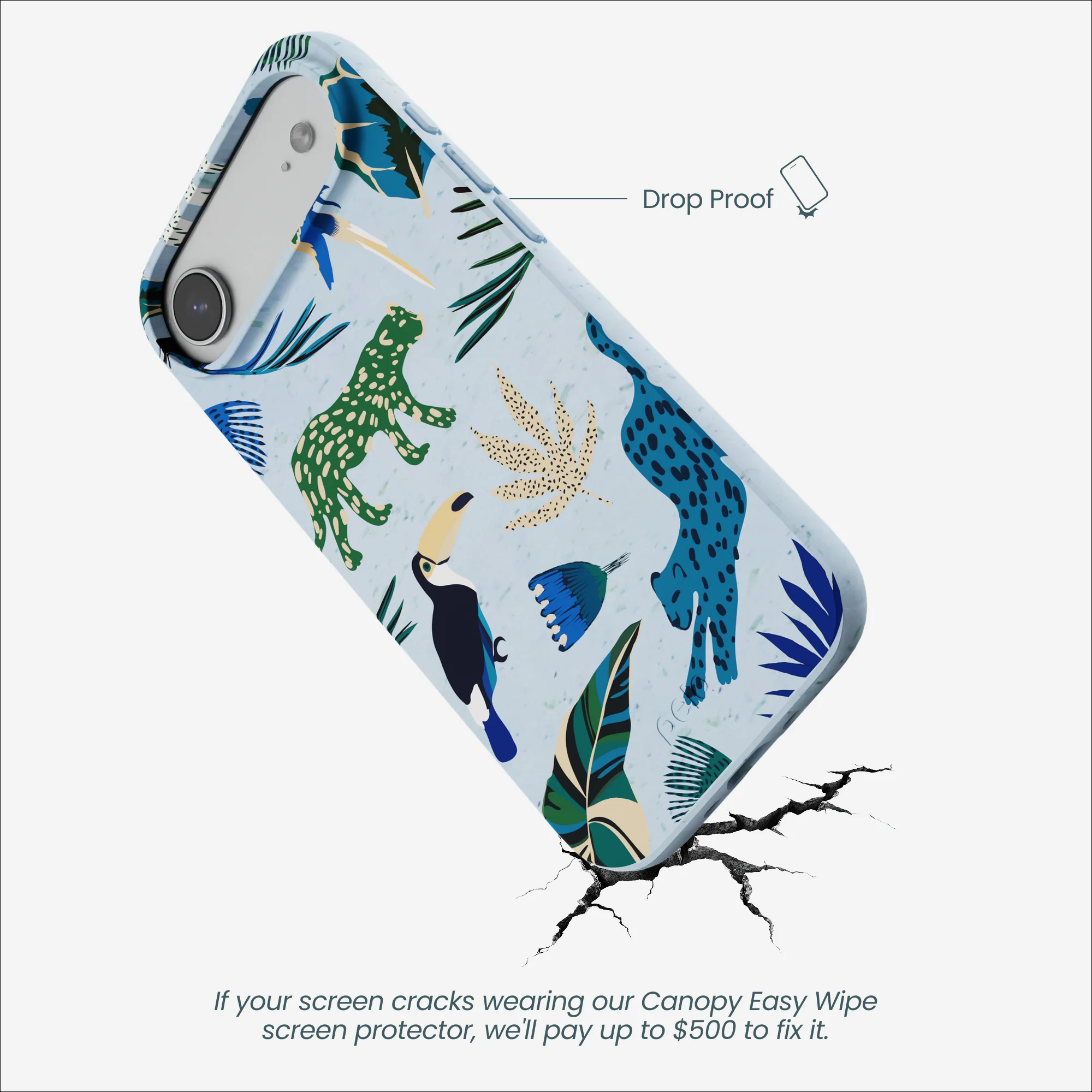 Powder Blue Tropical Rainforest iPhone Air Case - Image 5