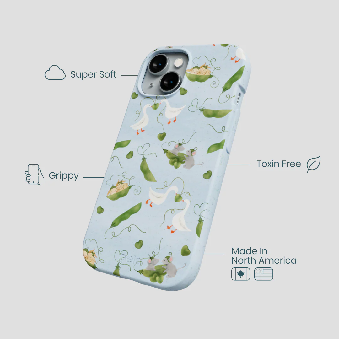 Powder Blue Two Peas in a Pod iPhone 14 Case - Image 4