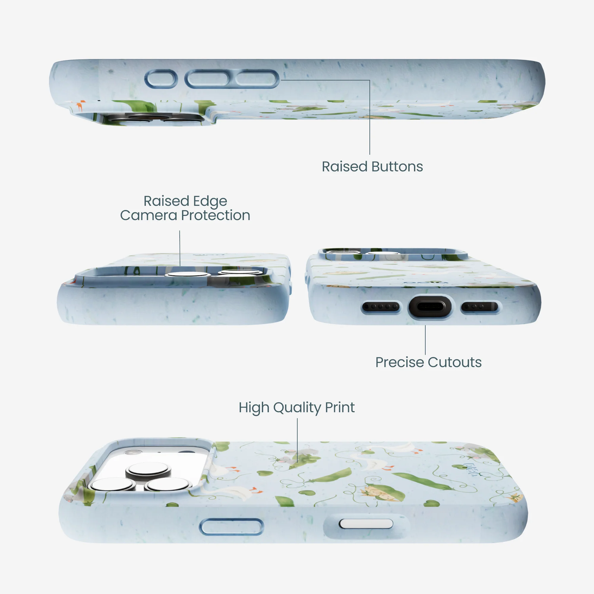 Powder Blue Two Peas in a Pod iPhone 17 Pro Case - Image 3