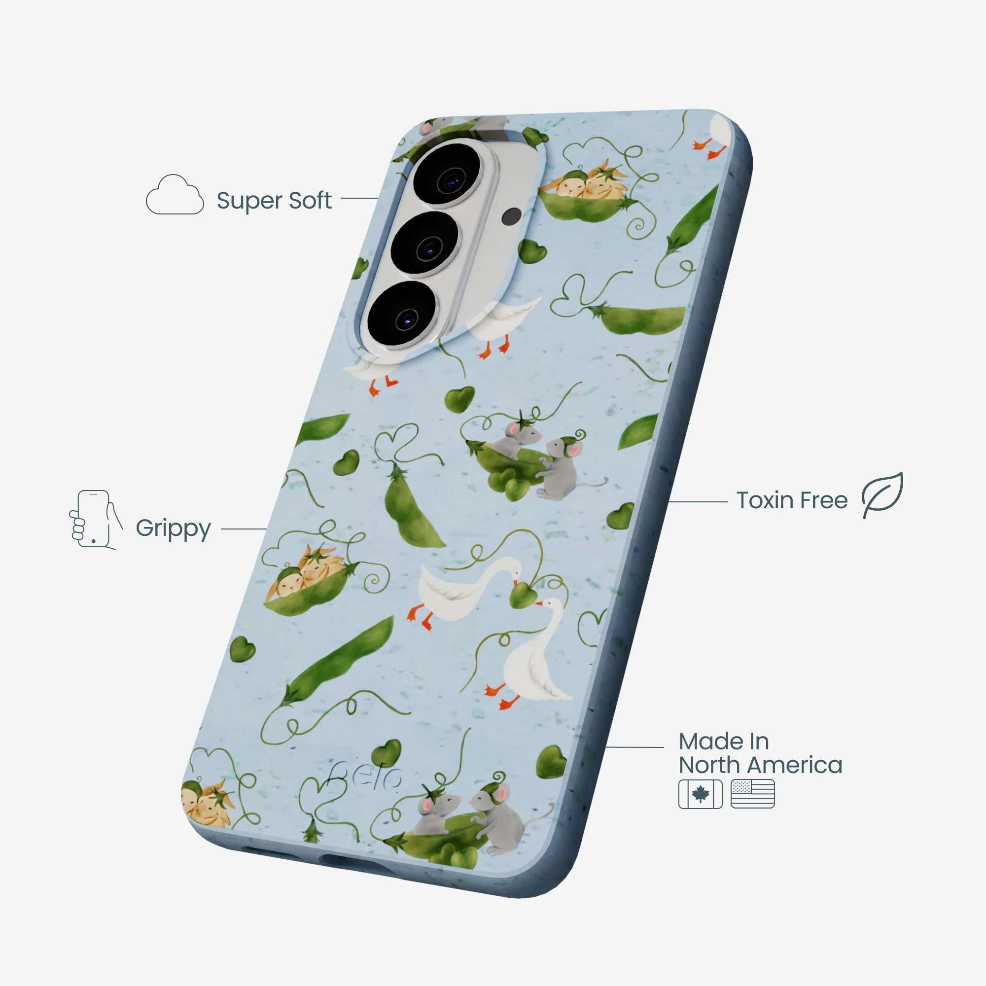 Powder Blue Two Peas in a Pod Samsung Galaxy S26 Case - Image 4