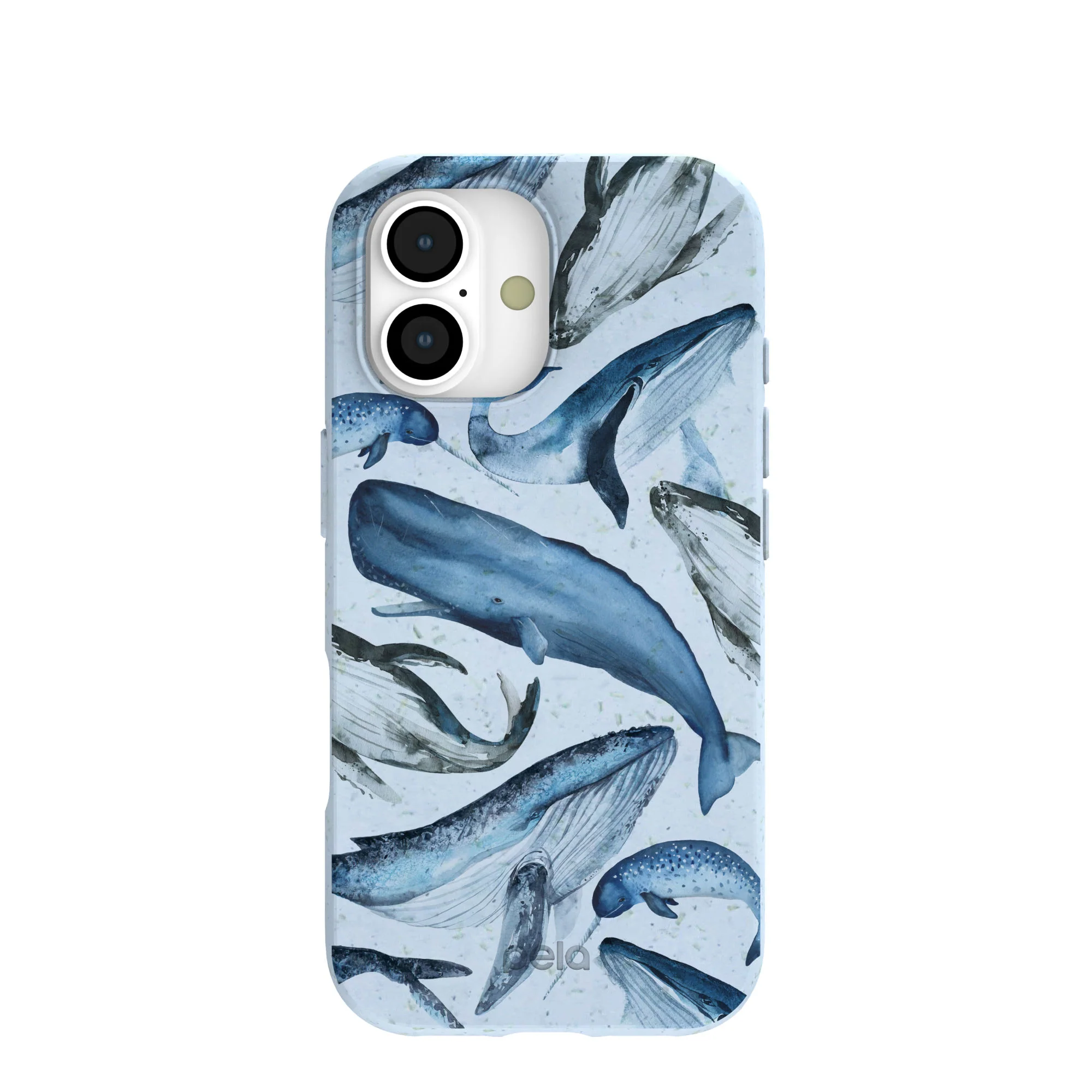 Powder Blue Whales iPhone 17 Case