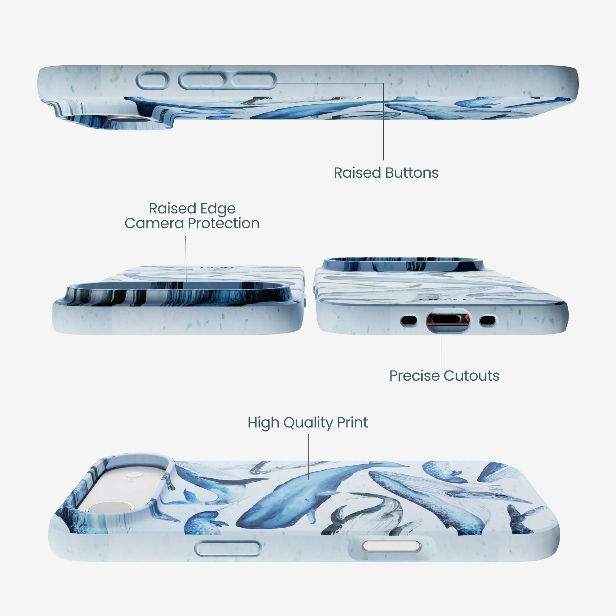 Powder Blue Whales iPhone Air Case - Image 3