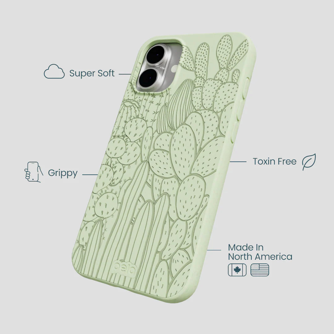 Sage Green Cacti iPhone 16 Plus Case - Image 4