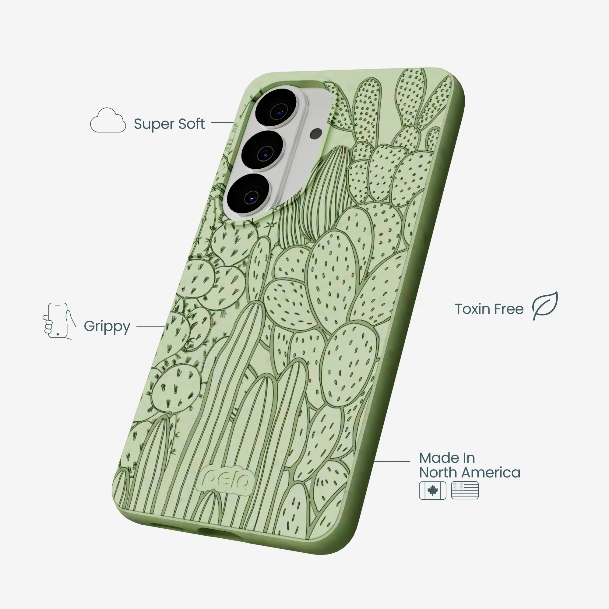 Sage Green Cacti Samsung Galaxy S26 Case - Image 3