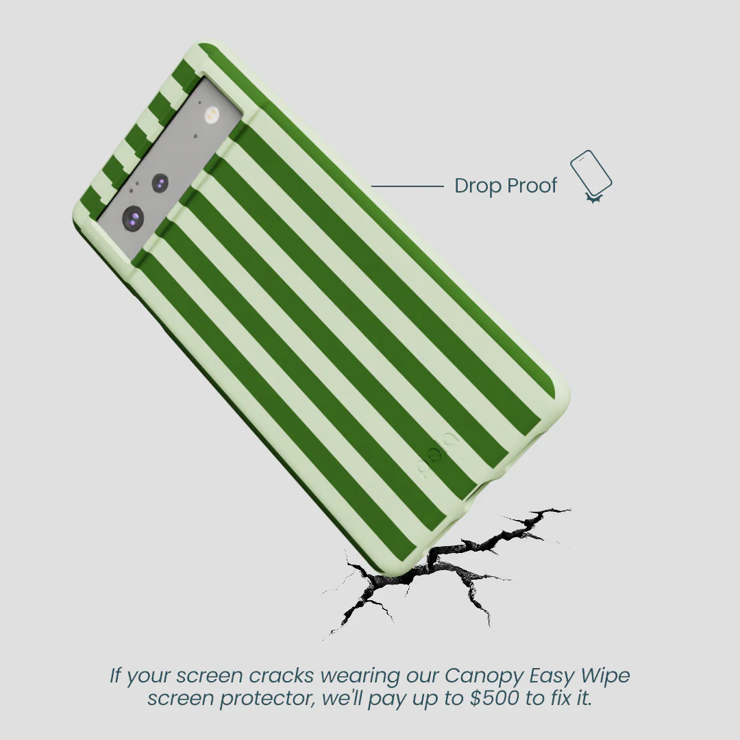 Sage Green Clover Stripes Google Pixel 6a Case - Image 4