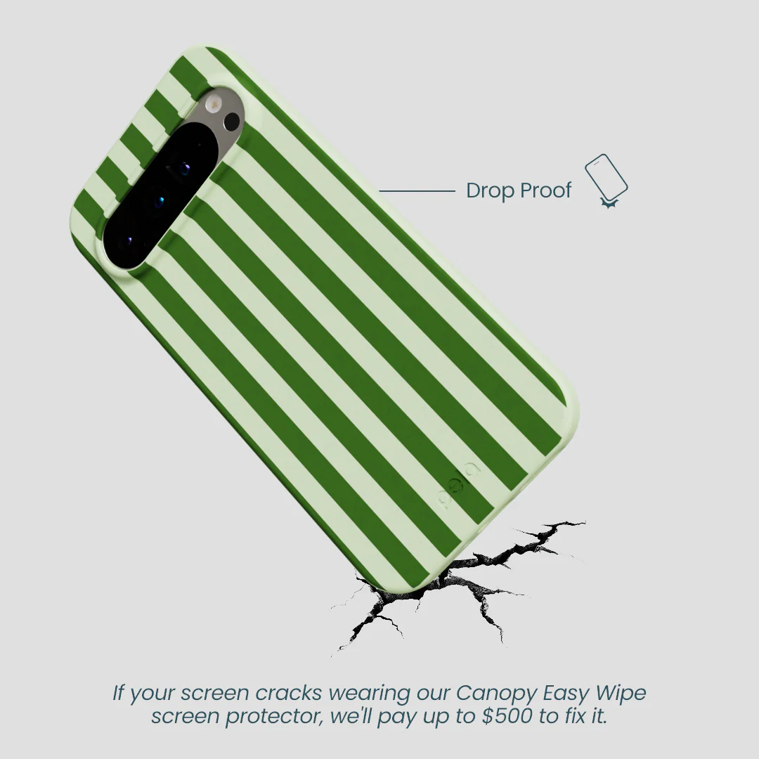 Sage Green Clover Stripes Google Pixel 9 Pro XL Case - Image 4