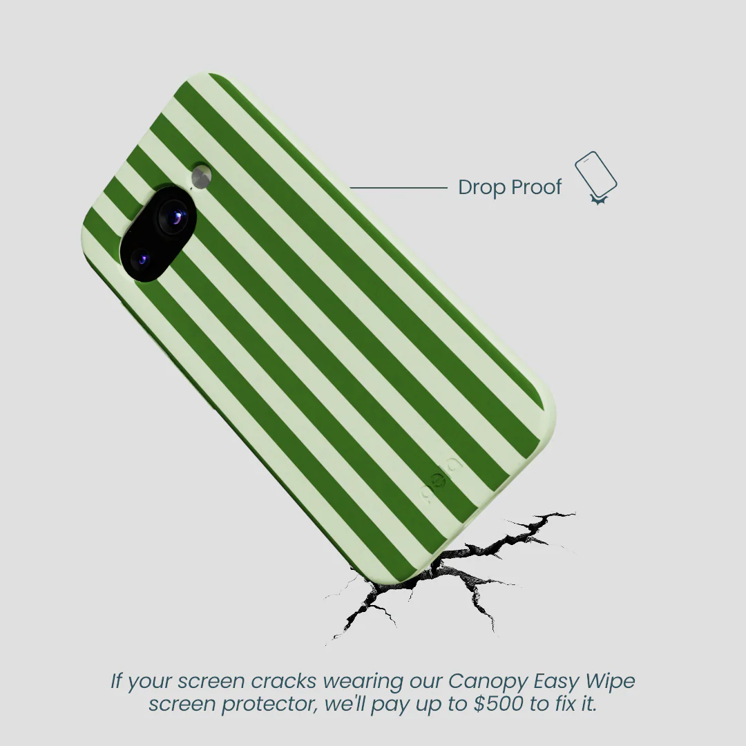 Sage Green Clover Stripes Google Pixel 9a Case - Image 4