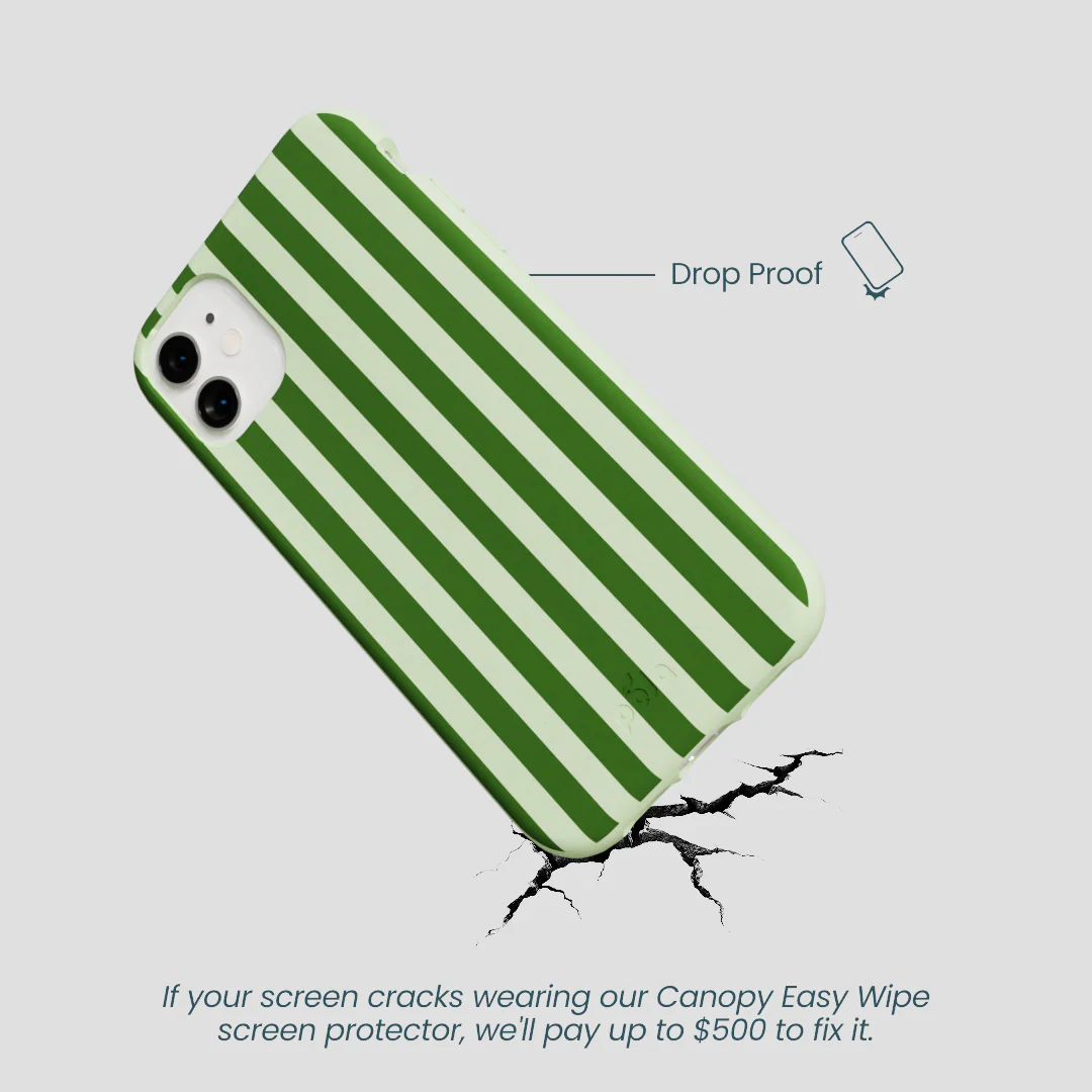 Sage Green Clover Stripes iPhone 11 Case - Image 5
