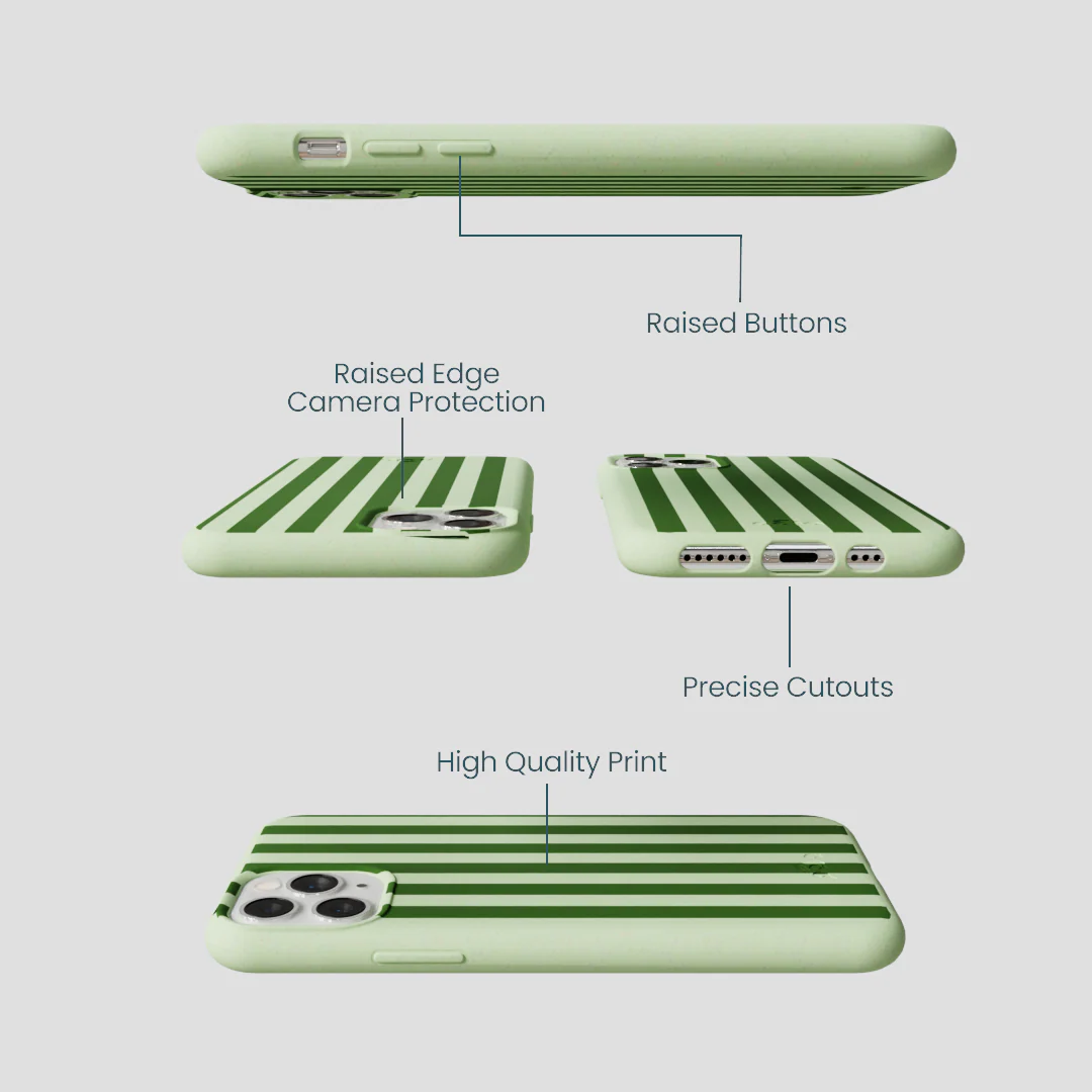Sage Green Clover Stripes iPhone 11 Pro Case - Image 3