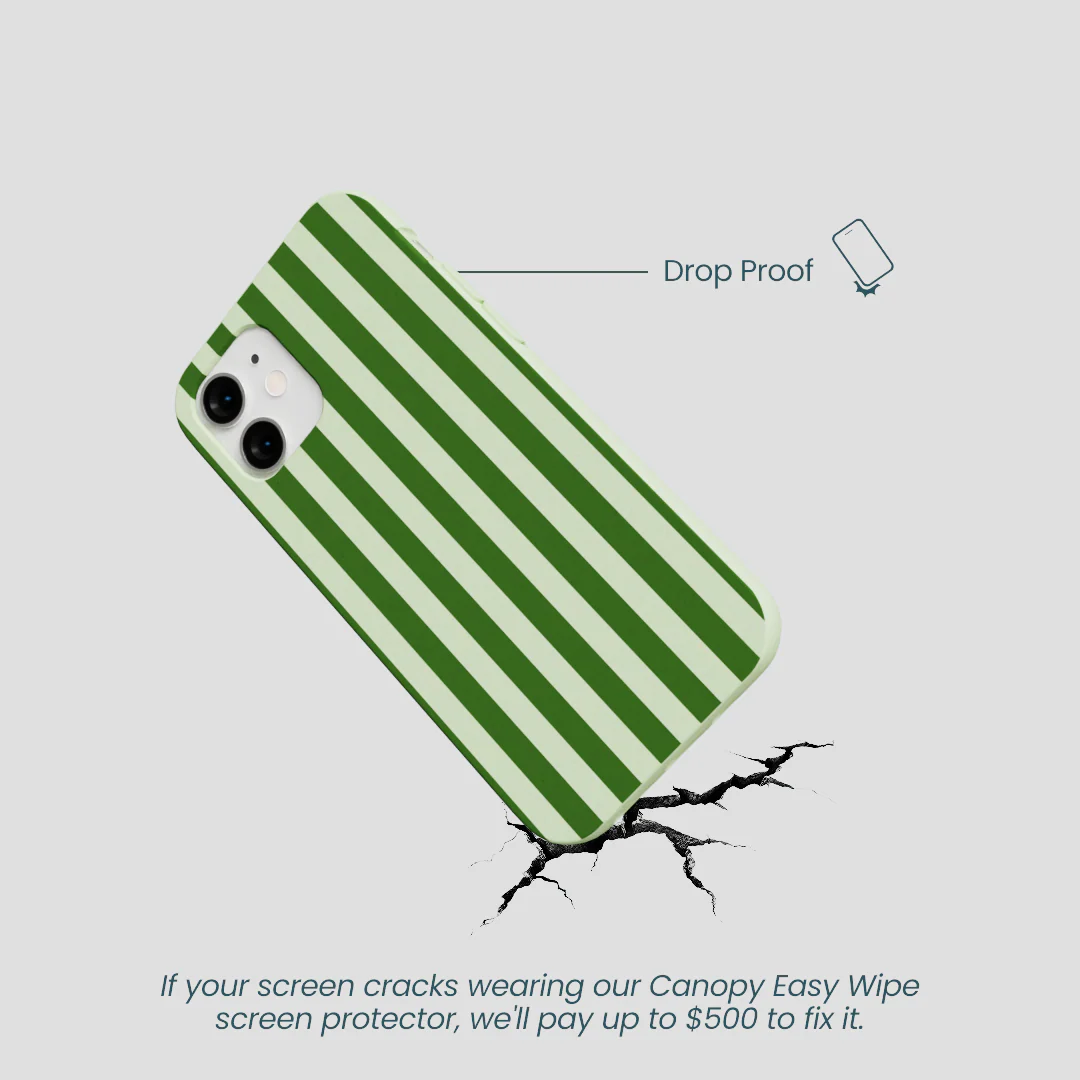Sage Green Clover Stripes iPhone 12 Mini Case - Image 5