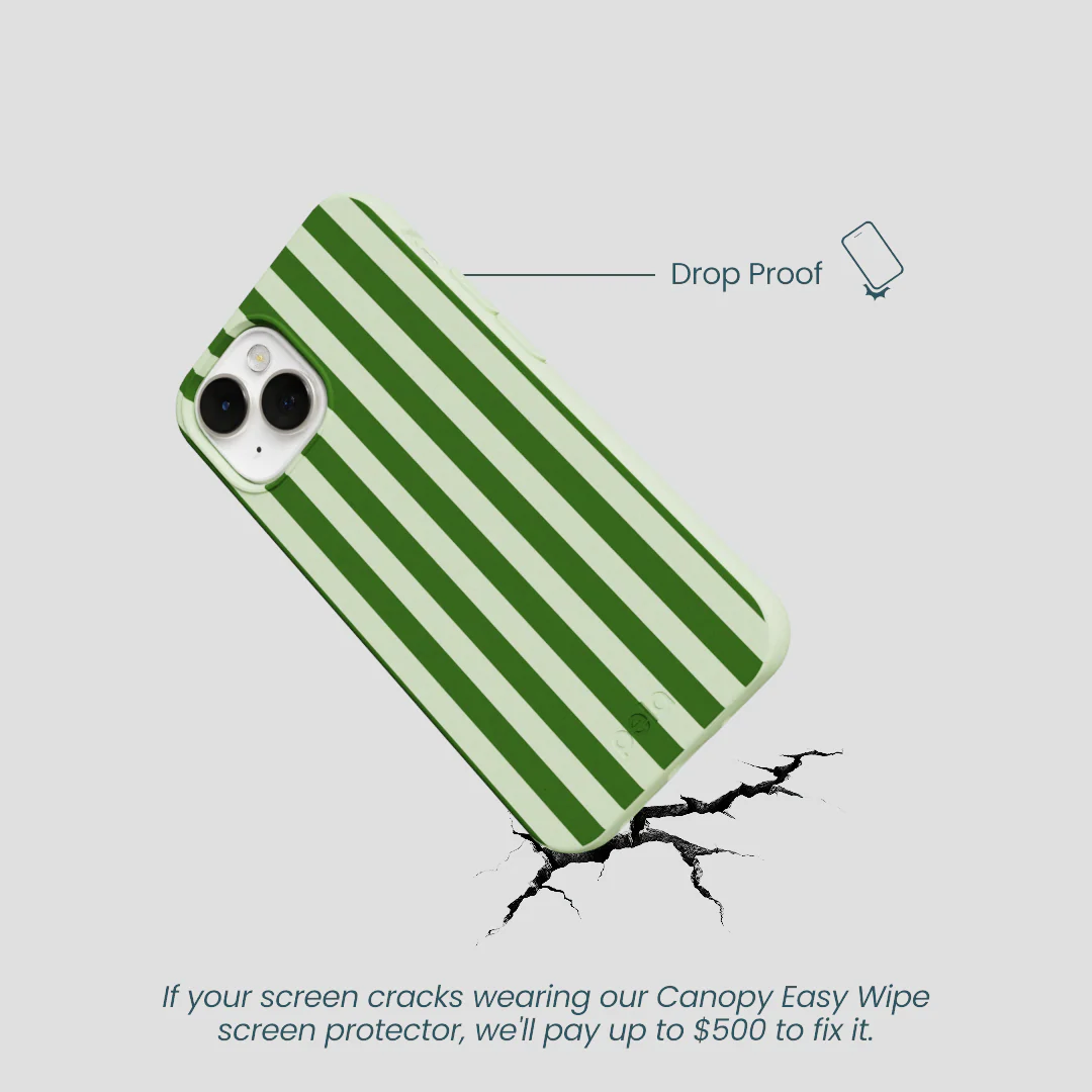 Sage Green Clover Stripes iPhone 13 Mini Case - Image 5