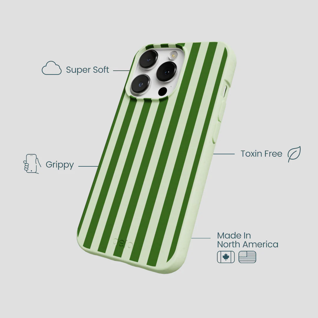 Sage Green Clover Stripes iPhone 13 Pro Case - Image 4