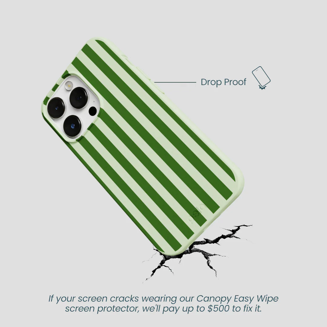 Sage Green Clover Stripes iPhone 13 Pro Case - Image 5