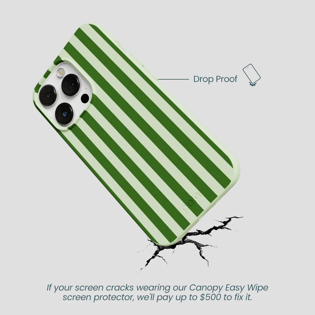 Sage Green Clover Stripes iPhone 13 Pro Max Case - Image 5