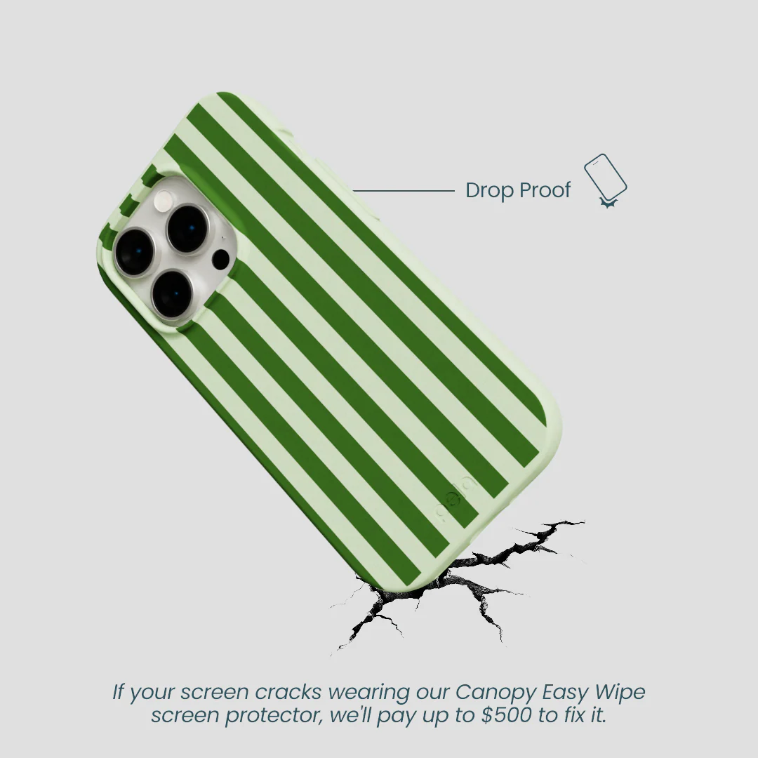 Sage Green Clover Stripes iPhone 14 Pro Case - Image 5