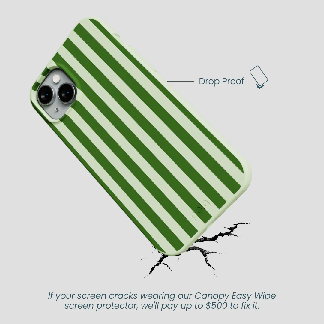Sage Green Clover Stripes iPhone 15 Plus Case - Image 5