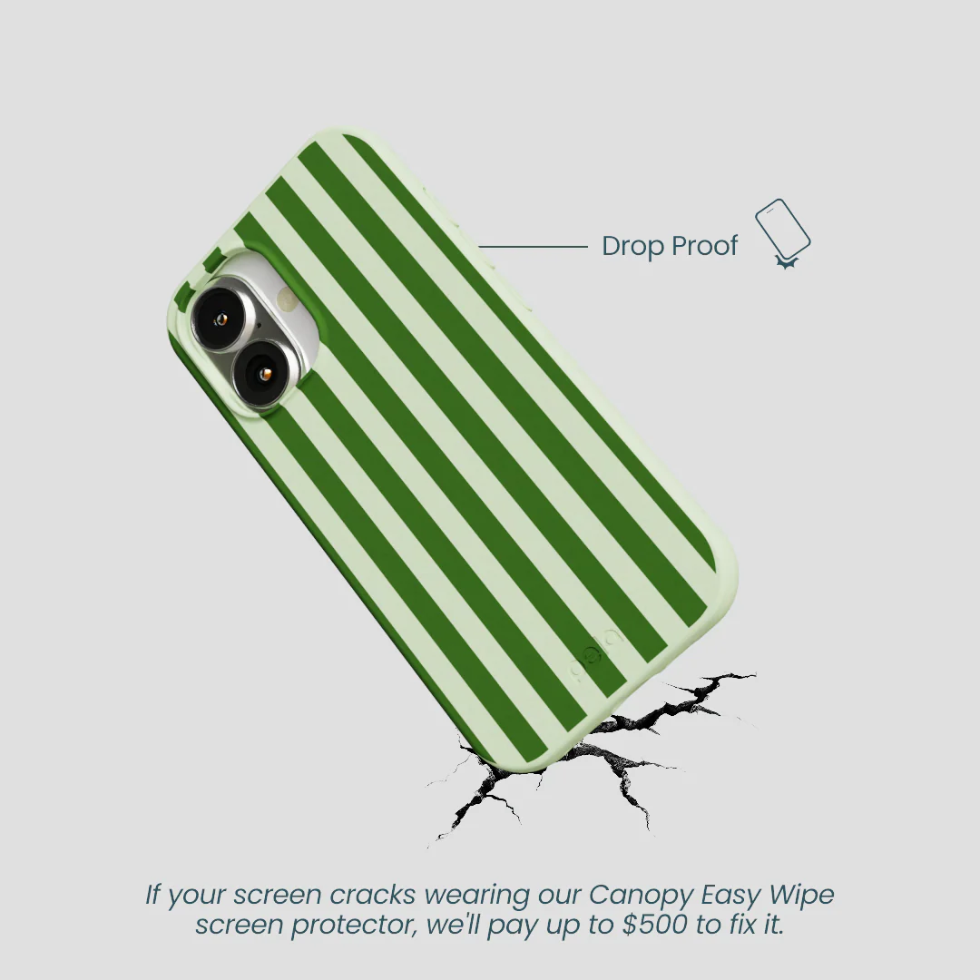 Sage Green Clover Stripes iPhone 16 Case - Image 5