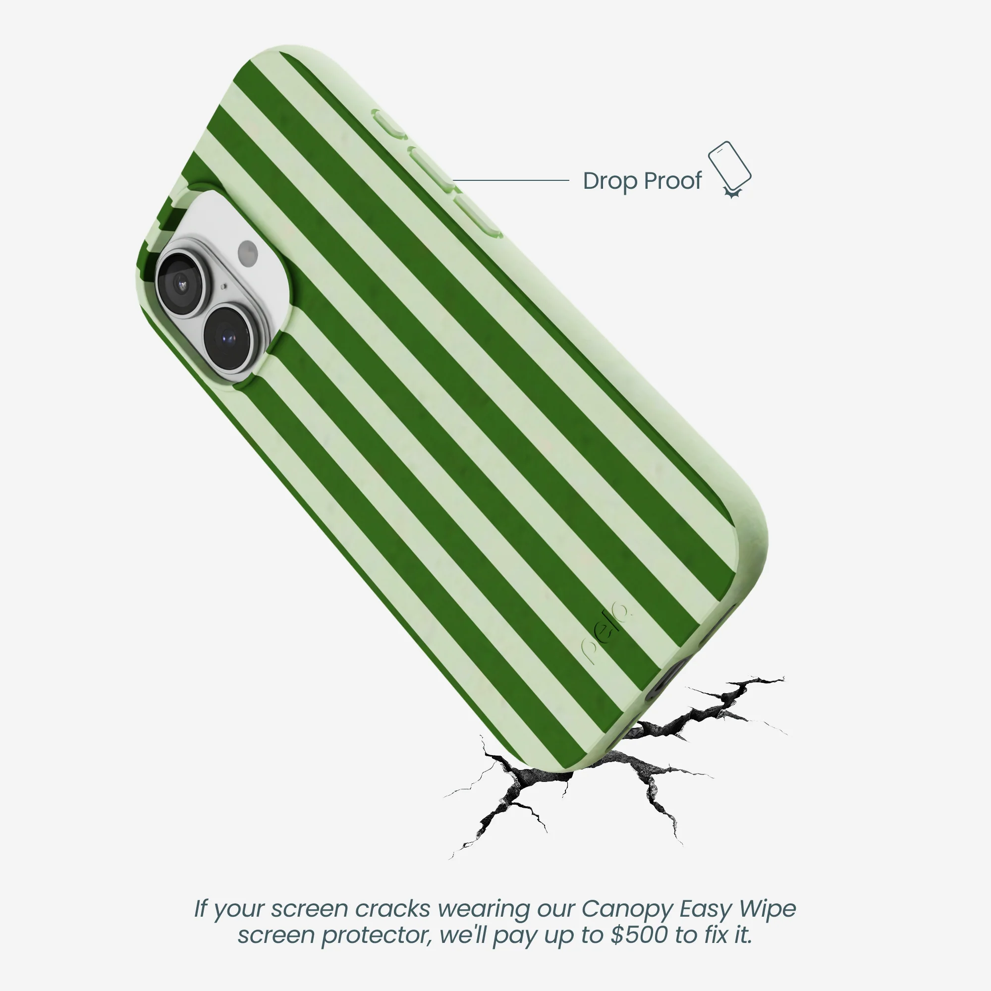 Sage Green Clover Stripes iPhone 17 Case - Image 5