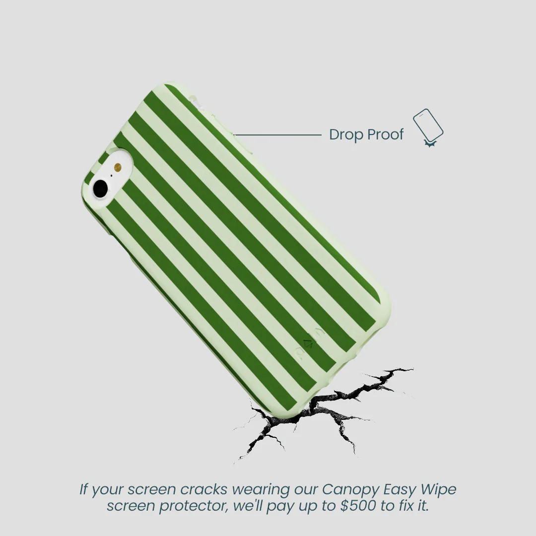 Sage Green Clover Stripes iPhone 6/6s/7/8/SE Case - Image 5