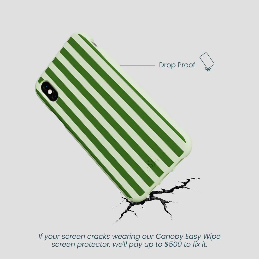 Sage Green Clover Stripes iPhone XR Case - Image 5