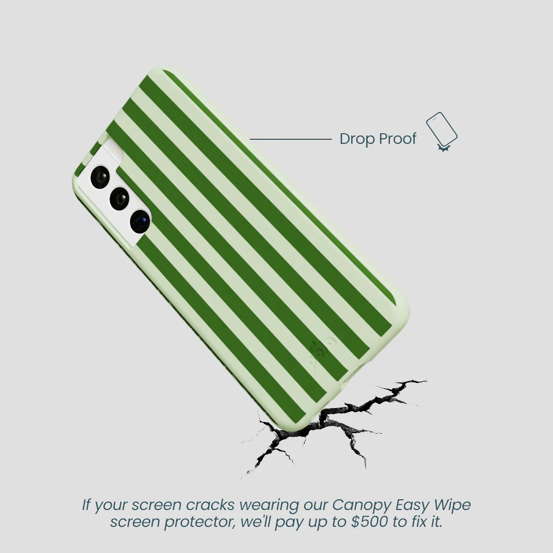 Sage Green Clover Stripes Samsung Galaxy S21 Case - Image 4