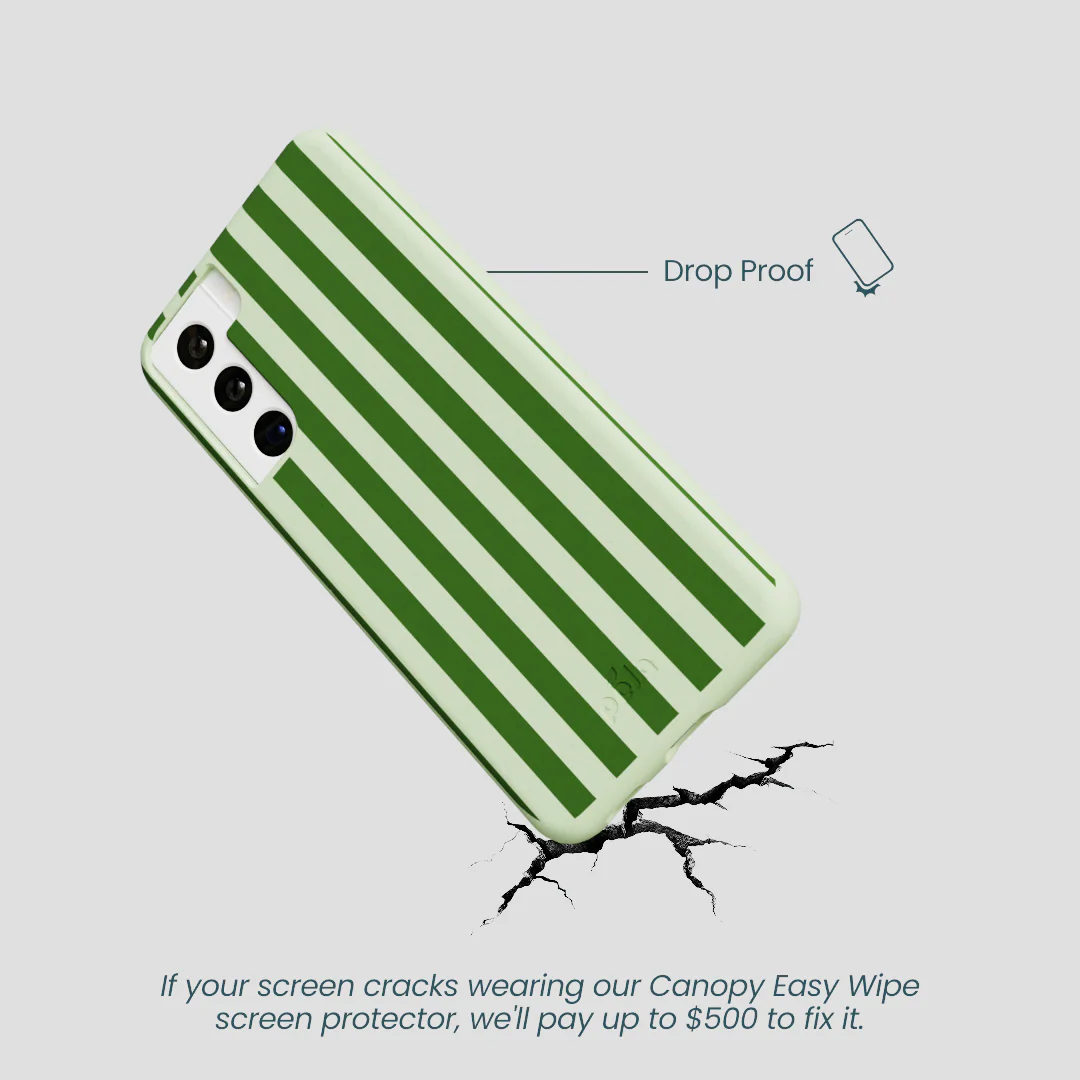 Sage Green Clover Stripes Samsung Galaxy S22 Case - Image 4