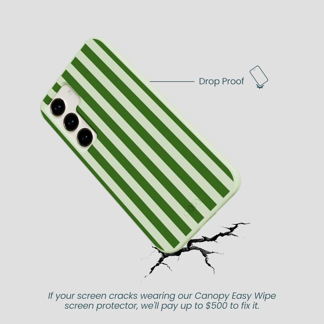 Sage Green Clover Stripes Samsung Galaxy S23 Case - Image 4