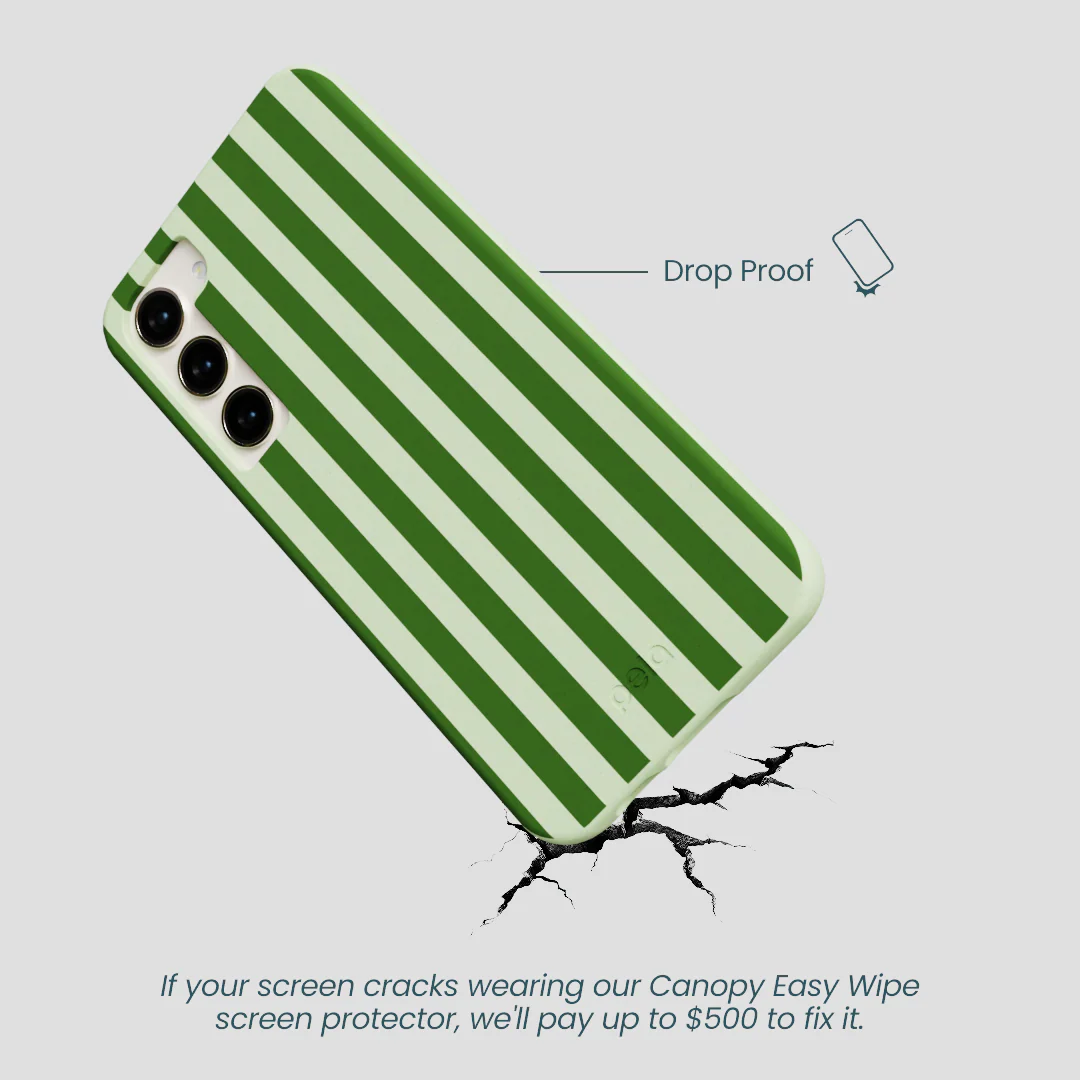 Sage Green Clover Stripes Samsung Galaxy S23+(Plus) Case - Image 4