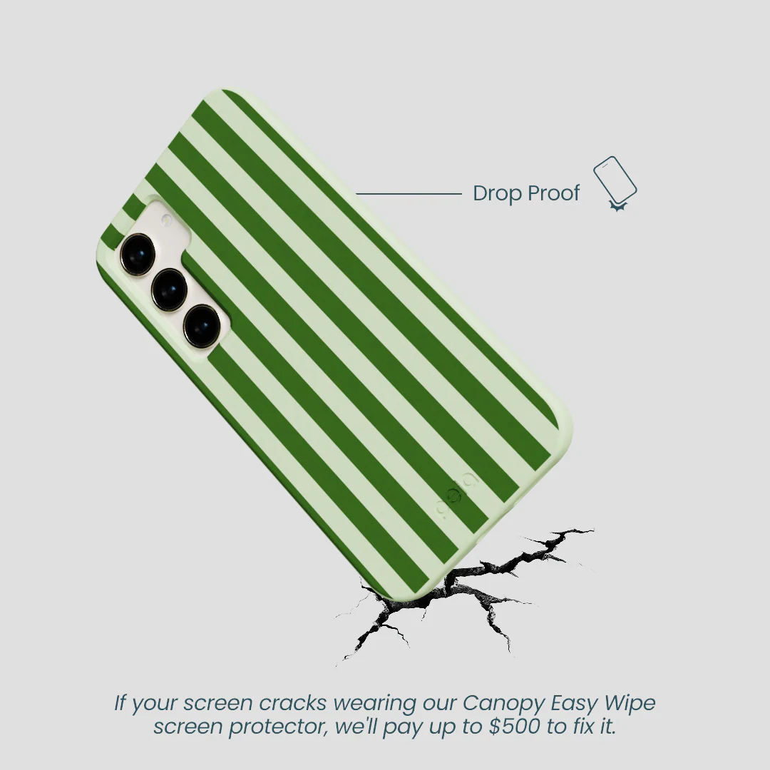 Sage Green Clover Stripes Samsung Galaxy S24 Case - Image 4