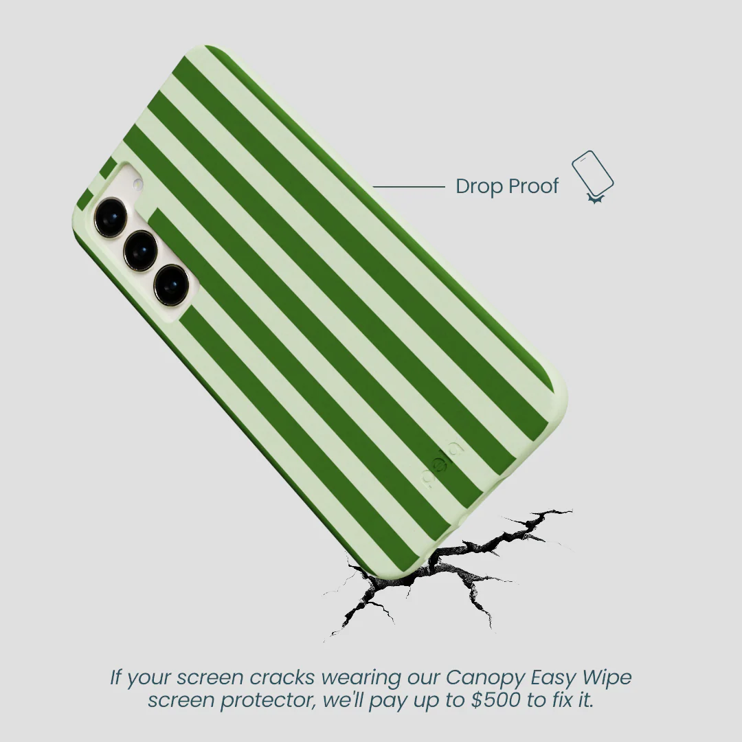 Sage Green Clover Stripes Samsung Galaxy S24+(Plus) Case - Image 4