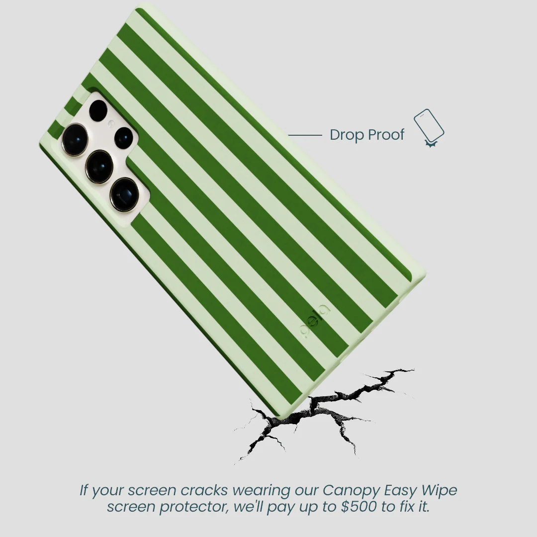 Sage Green Clover Stripes Samsung Galaxy S24 Ultra Case - Image 4