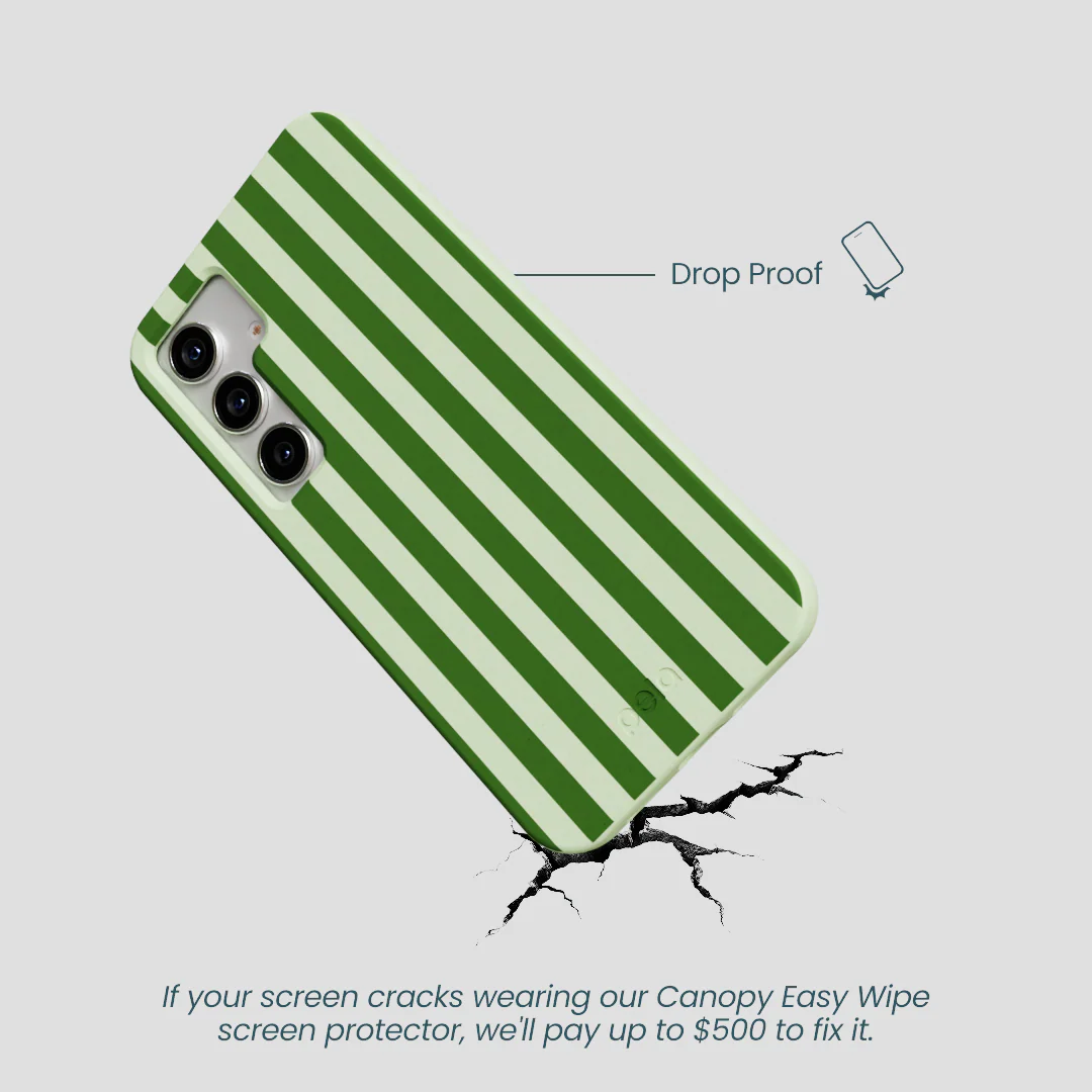 Sage Green Clover Stripes Samsung Galaxy S25 Case - Image 4