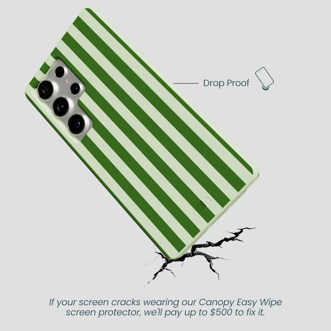 Sage Green Clover Stripes Samsung Galaxy S25 Ultra Case - Image 4